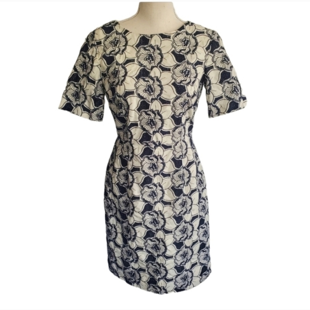 J. Crew Collection Floral Embroidered Zip Back Dress - Picture 4 of 12